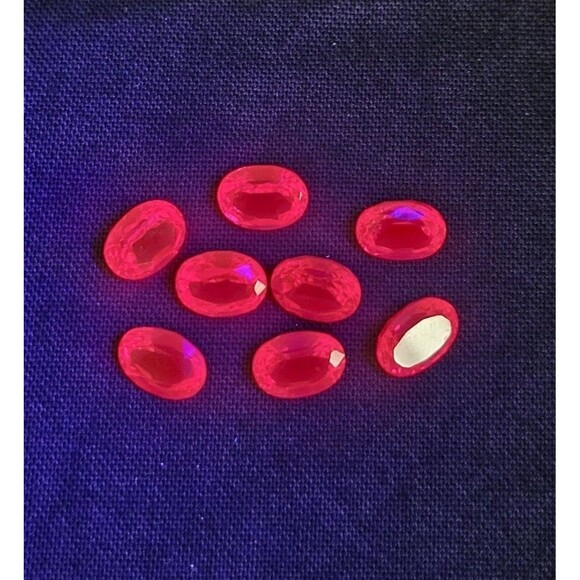 Lab-Grown Ruby Gemstones Lot Of 8, 1.5 ctw Each Loose High Quality Faceted Oval - Picture 9 of 9